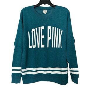 Victoria’s Secret PINK Teal Oversized Crewneck Sweatshirt, VGUC, XS